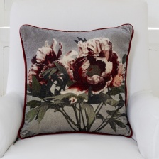 Peonia Velvet Cushion by Grand Illusions